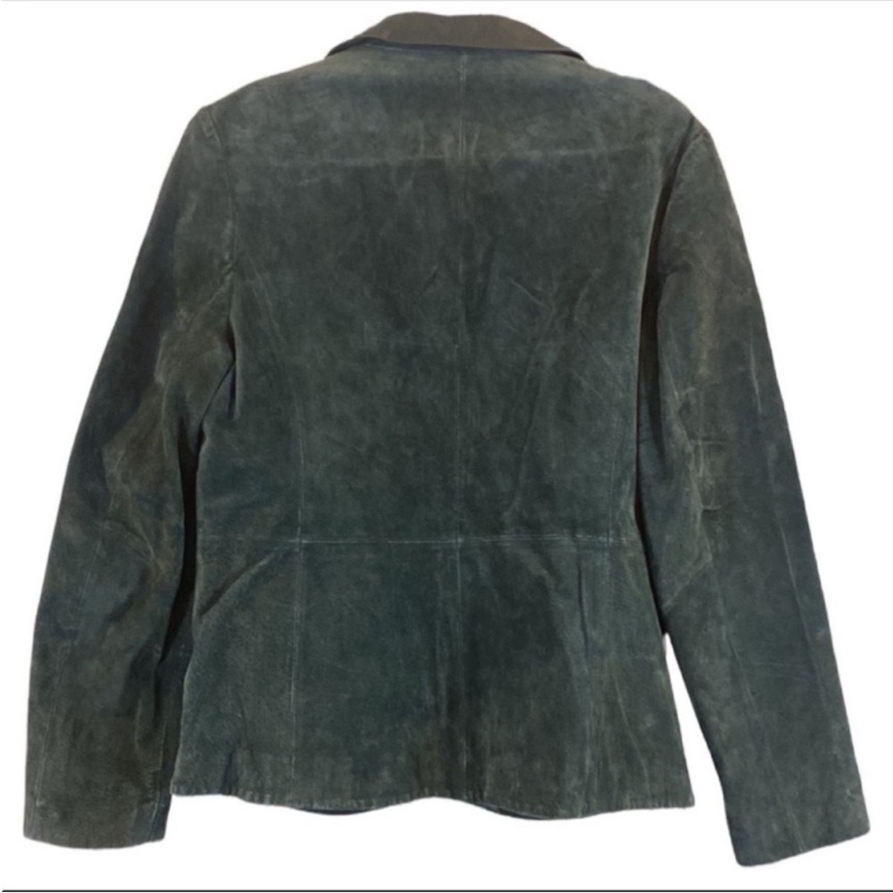 Vintage Liz Claiborne Forest Green Leather Blazer - Picture 8 of 11